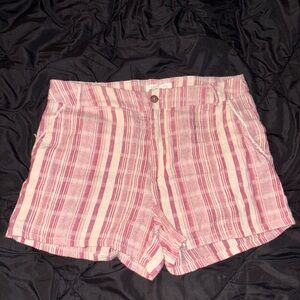 Casual Striped Pink Women's Shorts